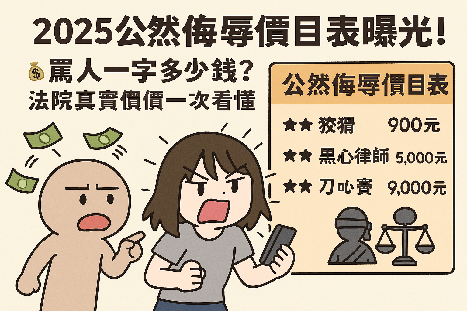 2025公然侮辱價目表